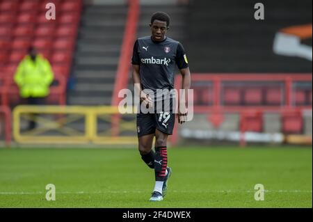 Bristol, Royaume-Uni. 20 mars 2021. WES Harding #19 de Rotherham United à Bristol, Royaume-Uni le 3/20/2021. (Photo de Gareth Dalley/News Images/Sipa USA) Credit: SIPA USA/Alay Live News Banque D'Images