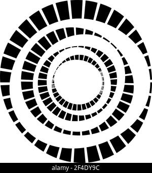 Lignes pointillées spiralées, spirales et boucles. Eléments vectoriels en hélice concentriques et circulaires – illustrations vectorielles en stock, graphiques clip art Illustration de Vecteur