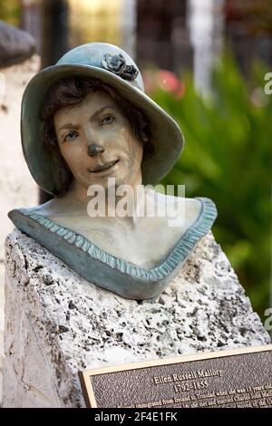 Ellen Russell Mallory buste Sculpture dans le mémorial historique de Key West Sculpture Garden à Key West Florida USA à Key West Floride États-Unis Banque D'Images