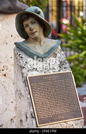 Ellen Russell Mallory buste Sculpture dans le mémorial historique de Key West Sculpture Garden à Key West Florida USA à Key West Floride États-Unis Banque D'Images