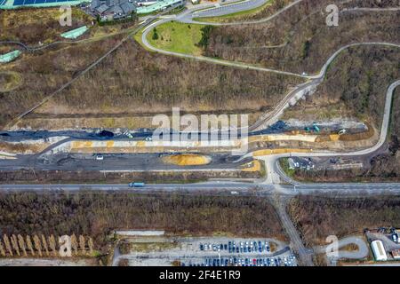 Vue aérienne, alpincenter Bottrop, Prosperstraße slagheap, Bottrop, région de Ruhr, Rhénanie-du-Nord-Westphalie, Allemagne, slagheap, DE, Europe, installations de loisirs, Banque D'Images