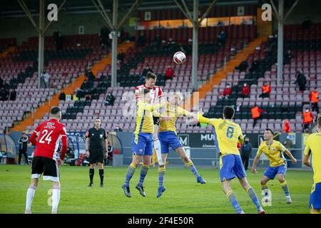 DAVID PARKHOUSE (Derry City) Lors d'un montage Airtricity League entre Longford Town et Derry Ville Banque D'Images