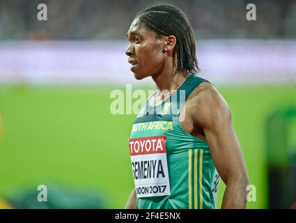 Semenya des roulettes (Afrique du Sud). médaille de bronze de 1500 mètres. Championnats du monde d'athlétisme de l'IAAF, Londres 2017 Banque D'Images