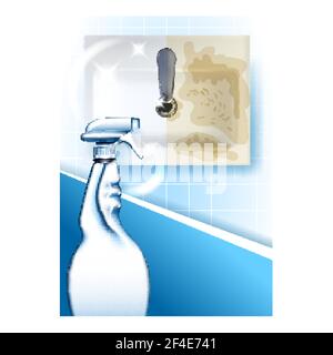 Illustration vectorielle de bannière promotionnelle créative pour le nettoyant de salle de bain Illustration de Vecteur