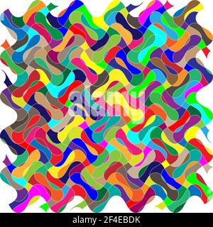 Formes aléatoires organisées en mosaïque, motif de facettes. Élément de conception Vector coloré et vibrant. Illustration du vecteur de concept de mésaventure, de mélange et de nœuds Illustration de Vecteur