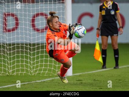 Porto Alegre, Brésil. 21 mars 2021. Finale du match de football de la Ligue brésilienne des femmes 2020 (sous-18) entre Internacional et Fluminense au stade Beira Rio à Porto Alegre, RS, Brésil. Crédit: SPP Sport presse photo. /Alamy Live News Banque D'Images