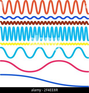 Ondulations, ondulations, lignes ondulées. Illustration vectorielle zigzag, lignes croisées. Lignes de distorsion ondulées, festonnées, billowy – illustration du vecteur de stock, CLI Illustration de Vecteur