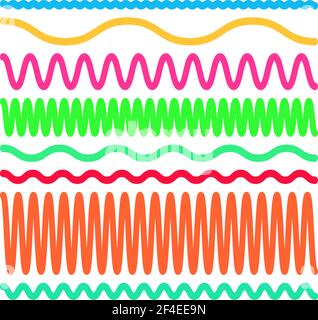 Ondulations, ondulations, lignes ondulées. Illustration vectorielle zigzag, lignes croisées. Lignes de distorsion ondulées, festonnées, billowy – illustration du vecteur de stock, CLI Illustration de Vecteur