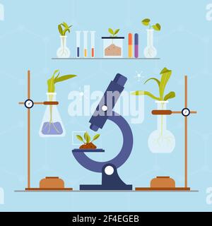 Illustration vectorielle du concept de biotechnologie plate. Illustration de Vecteur