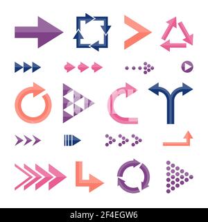 Collection de flèches plates Illustration vectorielle. Illustration de Vecteur