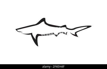 forme moderne logo requin nager symbole vectoriel icône dessin illustration Illustration de Vecteur