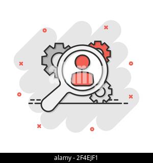 Vector cartoon les ressources humaines, le recrutement, la gestion des RH dans l'icône de style bande dessinée. Accord concept illustration pictogramme. Business Communication splas Illustration de Vecteur