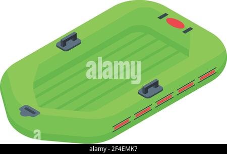 Icône de bateau en caoutchouc vert. Icône vectorielle de bateau verte isométrique en caoutchouc pour la conception de sites Web isolée sur fond blanc Illustration de Vecteur