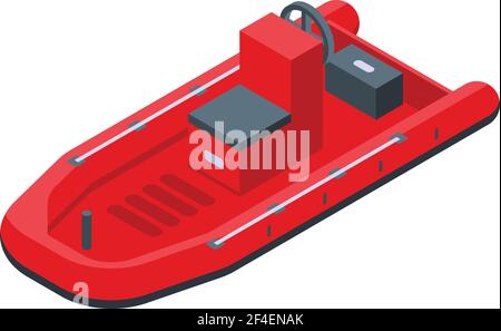Icône du bateau de secours en cas d'accident. Isométrique de l'icône vecteur de bateau de sauvetage d'accident pour la conception de Web isolée sur fond blanc Illustration de Vecteur