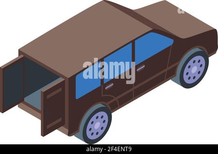 Icône de coffre des portes. Isométrique des portes icône de vecteur de voiture de coffre pour la conception de Web isolée sur fond blanc Illustration de Vecteur