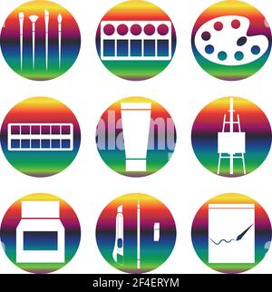 Ensemble d'icônes vectorielles arc-en-ciel. Gradient EPS 10 Illustration de Vecteur