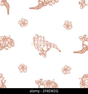 Motif sans couture avec laitance pastel dessinée à la main Illustration de Vecteur