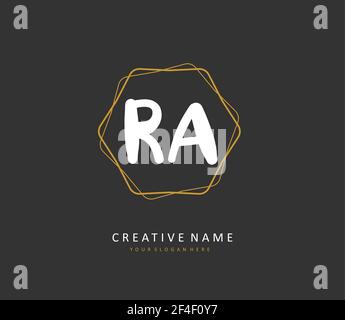 R A RA lettre initiale écriture manuscrite et logo de signature. Un concept d'écriture manuscrite logo initial avec élément de modèle. Illustration de Vecteur