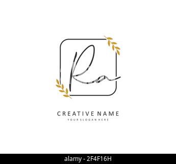 R A RA lettre initiale écriture manuscrite et logo de signature. Un concept d'écriture manuscrite logo initial avec élément de modèle. Illustration de Vecteur