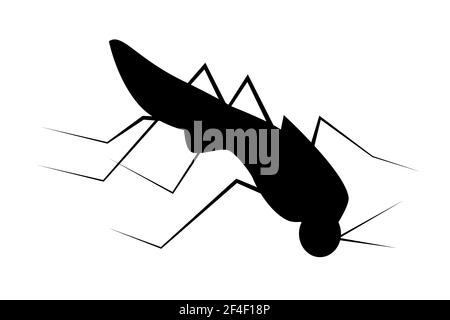 Silhouette de moustiquaire, isolée sur blanc Illustration de Vecteur