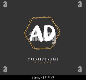 ANNONCE lettre initiale écriture manuscrite et logo de signature. Un concept d'écriture manuscrite logo initial avec élément de modèle. Illustration de Vecteur