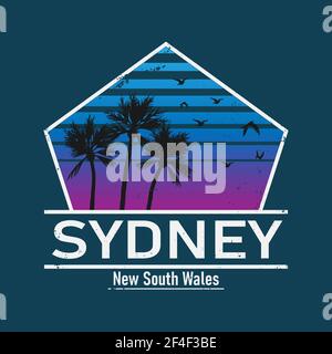 Sydney City travel destination. vecteur shirt logo Illustration de Vecteur