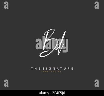 BD lettre initiale écriture manuscrite et logo de signature. Un concept d'écriture manuscrite logo initial avec élément de modèle. Illustration de Vecteur