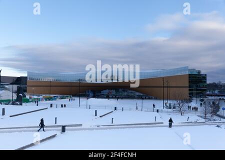 Helsinki, Finlande - 19 janvier 2019 : Helsinki Central Library Oodi in wnter Banque D'Images