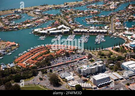 Vue aérienne de Raby Bay, Cleveland, Brisbane, Australie Banque D'Images