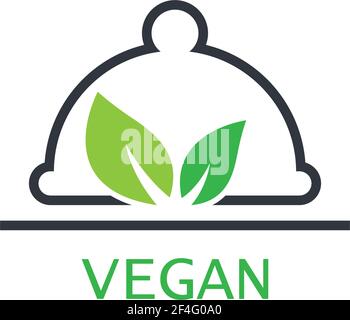 Symbole vectoriel de modèle de logo alimentaire vegan Illustration de Vecteur