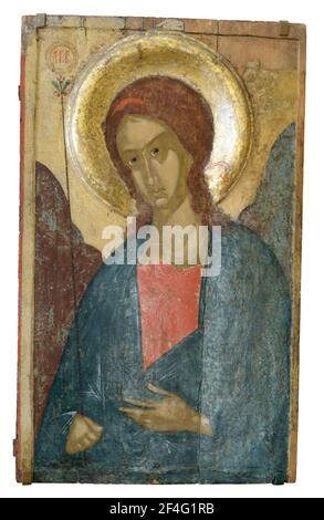 L'archange Gabriel de la gamme de déèses. Icône orthodoxe de Pskov. Première moitié du XVe siècle Banque D'Images