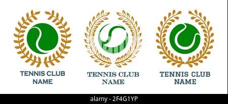 Ensemble d'emblème de tennis coloré isolé sur blanc. Illustration vectorielle Illustration de Vecteur