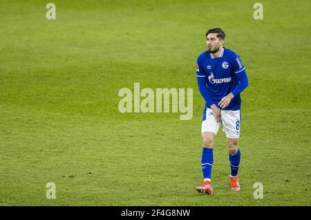 Suat Serdar (S04) Schalke 04 - Borussia Mönchengladbach 20.03.2021, Fussball, 1. Bundesliga, saison 2020/21 Moritz Müller/Pool via Mika Volkmann uniquement Banque D'Images