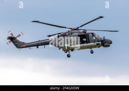 Hélicoptère marin Lynx de la Marine allemande de Westland volant de la base navale de Nordholz. Allemagne - 14 juin 2019 Banque D'Images