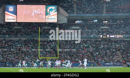 New Orleans Saints and Miami Dolphins fans prior to the NFL International  Series match at Wembley Stadium, London Stock Photo - Alamy