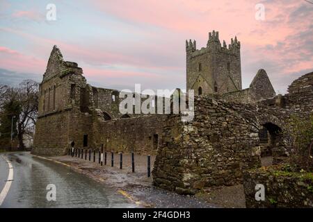 Jerpoint Abbey ruine dans le comté de Kilkenny, Irlande Banque D'Images