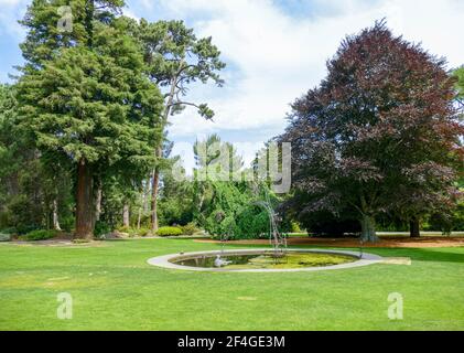 Paysage autour des jardins botaniques de Christchurch en Nouvelle-Zélande Banque D'Images