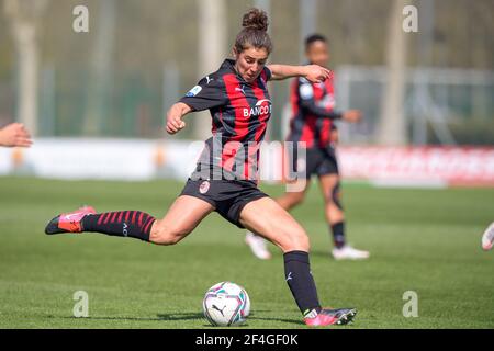 Lugano, Suisse. 21 mars 2021. Valentina Bergamaschi (#7 AC Milan) lors du match de la Super League suisse entre le FC Lugano et le FC Bâle au stade Cornaredo de Lugano, Suisse crédit: SPP Sport Press photo. /Alamy Live News Banque D'Images