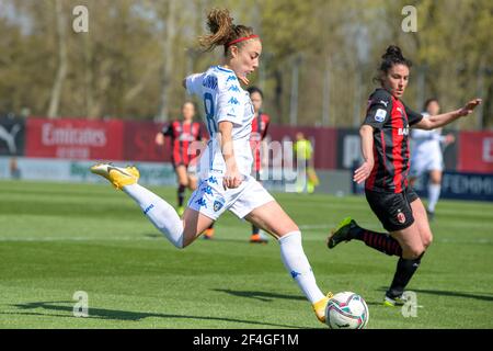 Lugano, Suisse. 21 mars 2021. Benedetta Glionna (#18 Empoli) lors du match de la Super League suisse entre le FC Lugano et le FC Basel au stade Cornaredo à Lugano, Suisse Credit: SPP Sport Press photo. /Alamy Live News Banque D'Images