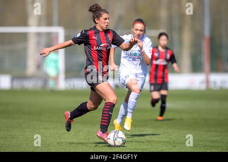 Lugano, Suisse. 21 mars 2021. Valentina Bergamaschi (#7 AC Milan) lors du match de la Super League suisse entre le FC Lugano et le FC Bâle au stade Cornaredo de Lugano, Suisse crédit: SPP Sport Press photo. /Alamy Live News Banque D'Images