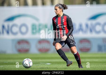 Lugano, Suisse. 21 mars 2021. Federica Rizza (#13 AC Milan) lors du match de la Super League suisse entre le FC Lugano et le FC Bâle au stade Cornaredo à Lugano, Suisse Credit: SPP Sport Press photo. /Alamy Live News Banque D'Images