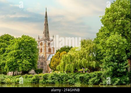 L'église de la Sainte et indivisible Trinité, Stratford-upon-Avon, Warwickshire, Angleterre Banque D'Images