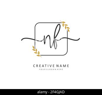 NF lettre initiale écriture manuscrite et logo de signature. Un concept d'écriture manuscrite logo initial avec élément de modèle. Illustration de Vecteur