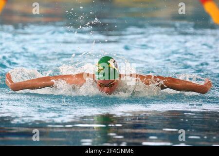 Léon Marchand des dauphins Toulouse OEC, série 200 m papillons hommes pendant le FFN Golden Tour Camille Muffat 2021, natation sélections olympiques et européennes le 21 mars 2021 au cercle des ingénieurs de Marseille à Marseille, France - photo Laurent Lairys / DPPI Banque D'Images