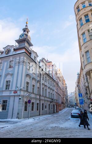 Židovská radnice, Hôtel de ville juif, Maiselova, Josefov, Prague, République tchèque Banque D'Images