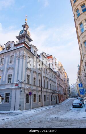 Židovská radnice, Hôtel de ville juif, Maiselova, Josefov, Prague, République tchèque Banque D'Images