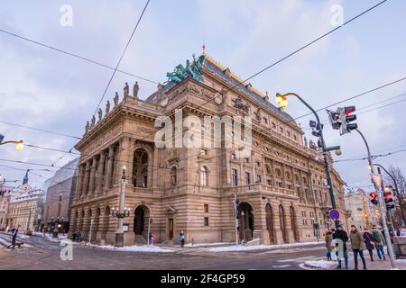 Narodni Divadlo, Théâtre national, Nove mesto, Prague, République tchèque Banque D'Images