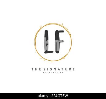 LF lettre initiale écriture manuscrite et logo de signature. Un concept d'écriture manuscrite logo initial avec élément de modèle. Illustration de Vecteur