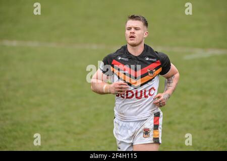 Featherstone, Angleterre - 21 mars 2021 - Adam Rooks of Bradford Bulls pendant le match de la coupe de défi Betfred de la Ligue de rugby, partie 1 entre Featherstone Rovers vs Bradford Bulls au Millenium Stadium, FeatherstoneUK Dean Williams/Alay Live News Banque D'Images