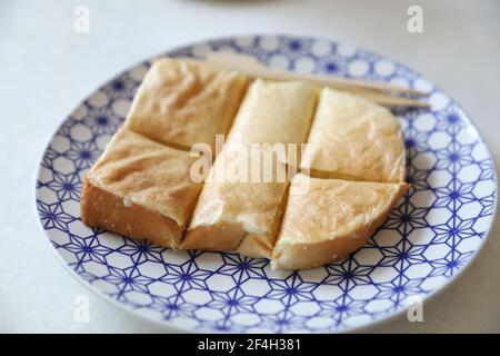 Toast de Taiwan avec thé au lait de taïwan, nourriture taïwanaise Banque D'Images